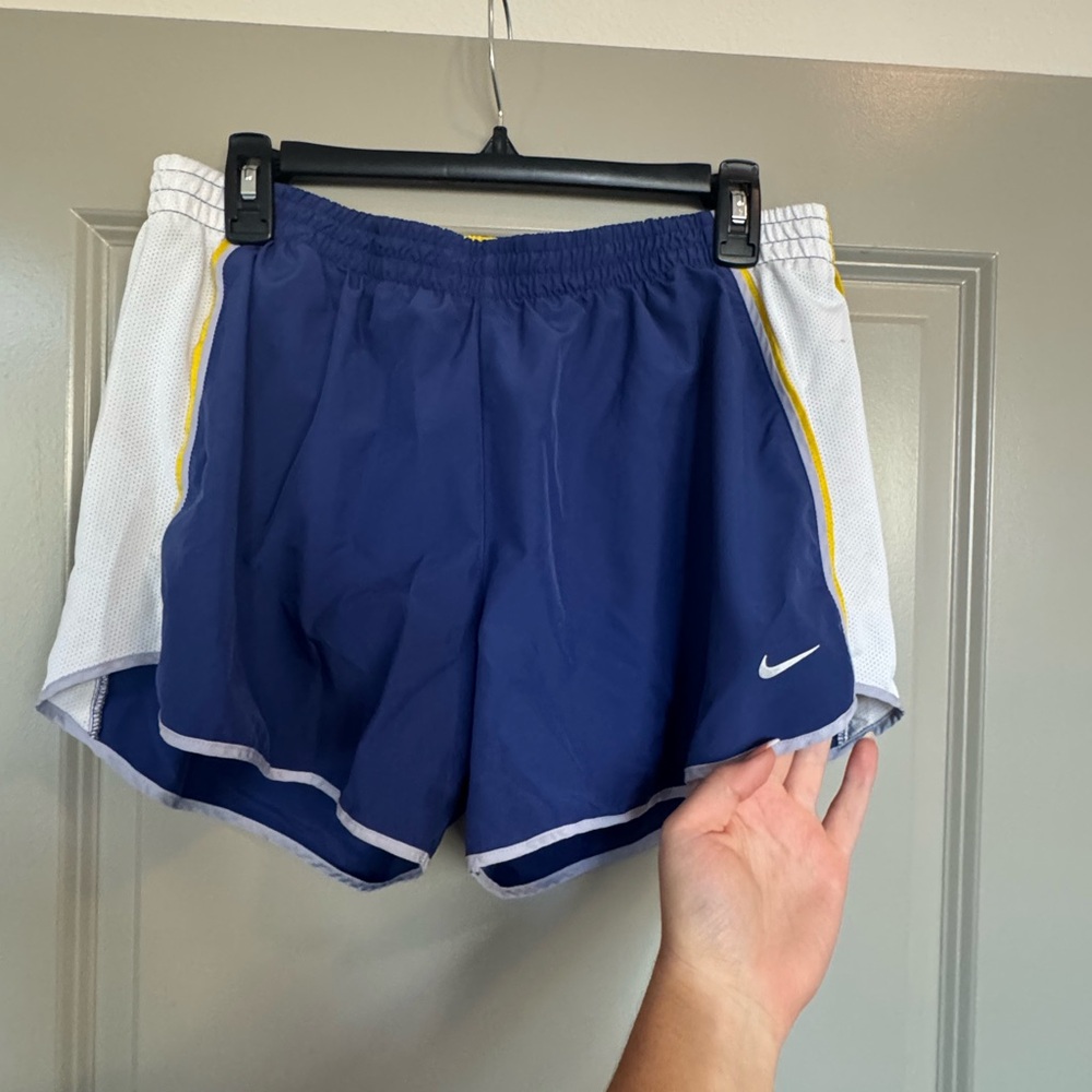 Nike Blue and Yellow Dri-FIT Shorts
